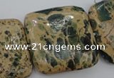 CIJ58 15.5 inches 30*30mm square impression jasper beads wholesale