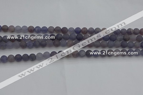 CIL108 15.5 inches 4mm round matte iolite gemstone beads