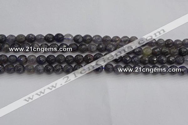 CIL118 15.5 inches 6mm faceted round iolite gemstone beads