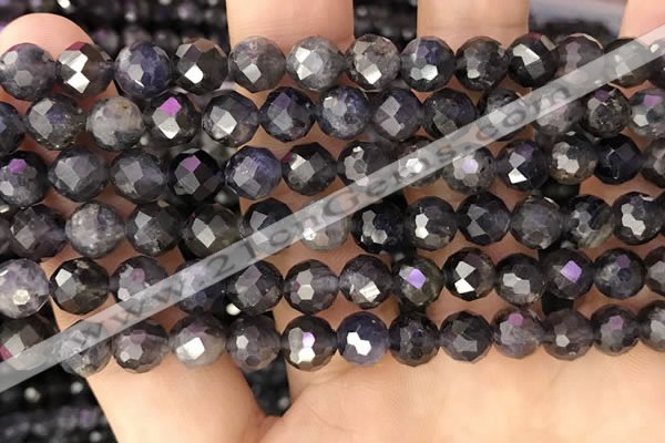 CIL122 15.5 inches 7mm faceted round iolite beads wholesale