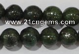 CIS02 15.5 inches 8mm round green iron stone beads wholesale