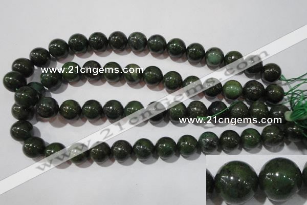 CIS05 15.5 inches 14mm round green iron stone beads wholesale