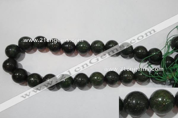 CIS07 15.5 inches 18mm round green iron stone beads wholesale