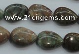 CJA03 15.5 inches 13*18mm teardrop green jasper beads wholesale