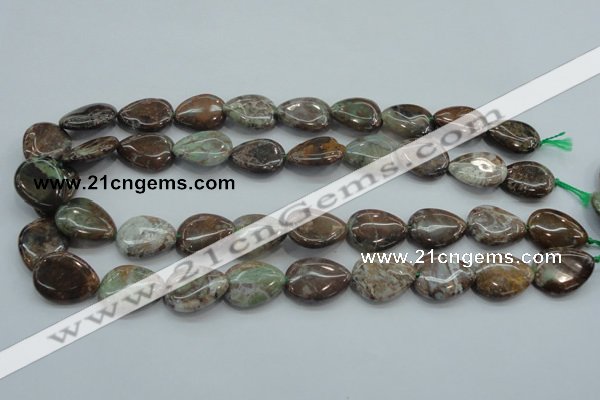 CJA04 15.5 inches 15*20mm teardrop green jasper beads wholesale