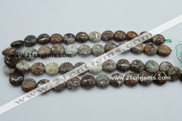 CJA06 15.5 inches 16mm coin green jasper beads wholesale