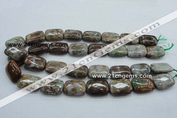 CJA10 15.5 inches 18*25mm rectangle green jasper beads wholesale