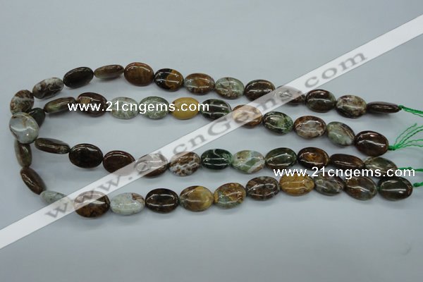 CJA18 15.5 inches 12*16mm oval green jasper beads wholesale