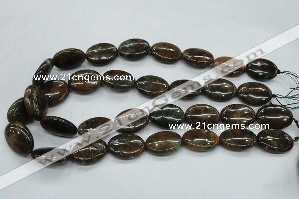 CJA21 15.5 inches 18*25mm oval green jasper beads wholesale