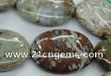 CJA23 15.5 inches 22*30mm oval green jasper beads wholesale