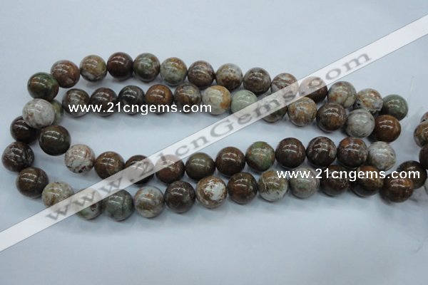 CJA38 15.5 inches 14mm round green jasper beads wholesale