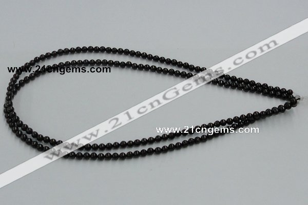 CJB01 16 inches 4mm round natural jet gemstone beads wholesale