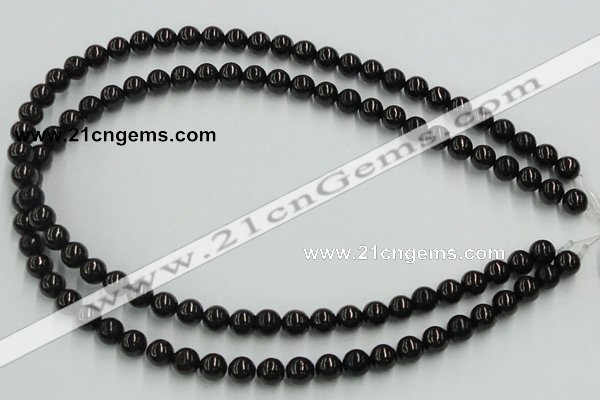 CJB03 16 inches 8mm round natural jet gemstone beads wholesale