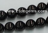 CJB04 16 inches 12mm round natural jet gemstone beads wholesale