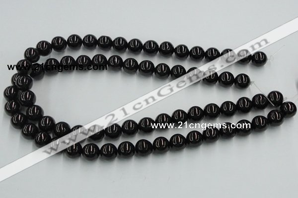 CJB04 16 inches 12mm round natural jet gemstone beads wholesale