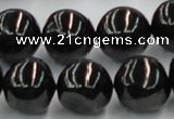 CJB05 16 inches 18mm round natural jet gemstone beads wholesale