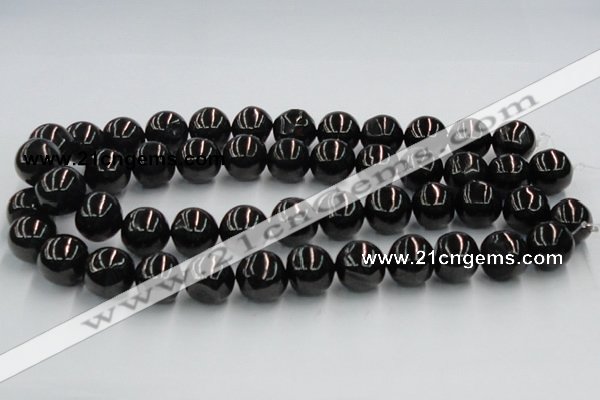 CJB05 16 inches 18mm round natural jet gemstone beads wholesale