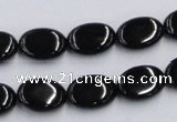 CJB17 16 inches 10*14mm oval natural jet gemstone beads wholesale