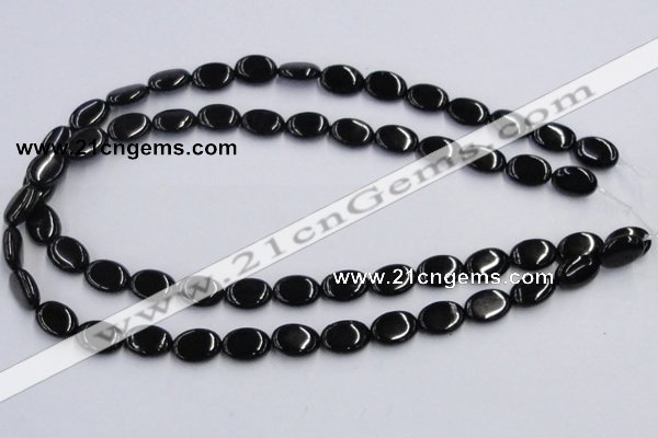 CJB17 16 inches 10*14mm oval natural jet gemstone beads wholesale