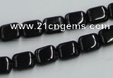 CJB25 16 inches 8*10mm rectangle natural jet gemstone beads wholesale