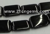 CJB27 16 inches 15*20mm rectangle natural jet gemstone beads wholesale