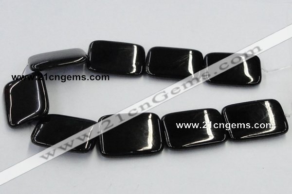 CJB28 16 inches 30*40mm rectangle natural jet gemstone beads wholesale