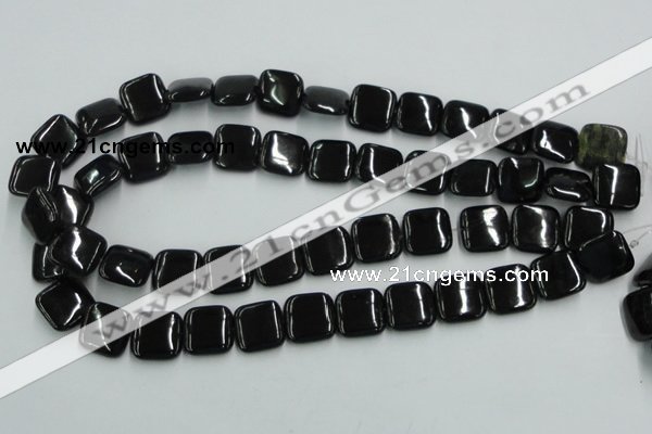 CJB29 16 inches 16*16mm square natural jet gemstone beads wholesale