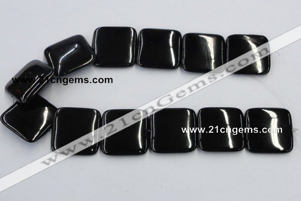 CJB30 16 inches 30*30mm square natural jet gemstone beads wholesale