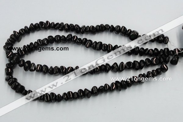 CJB32 16 inches 7*10mm chips natural jet gemstone beads wholesale