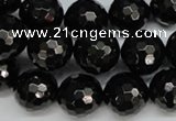 CJB46 15.5 inches 14mm faceted round natural jet gemstone beads