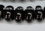 CJB50 15.5 inches 12*20mm rondelle natural jet gemstone beads