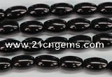 CJB51 15.5 inches 8*12mm rice natural jet gemstone beads