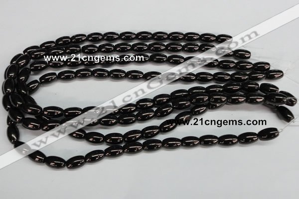 CJB51 15.5 inches 8*12mm rice natural jet gemstone beads