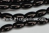 CJB53 15.5 inches 10*16mm rice natural jet gemstone beads