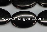 CJB73 15.5 inches 20*30mm oval natural jet gemstone beads