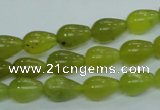 CKA106 15.5 inches 8*12mm teardrop Korean jade gemstone beads