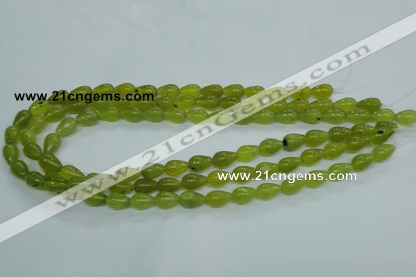 CKA106 15.5 inches 8*12mm teardrop Korean jade gemstone beads