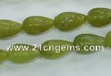 CKA107 15.5 inches 10*17mm teardrop Korean jade gemstone beads