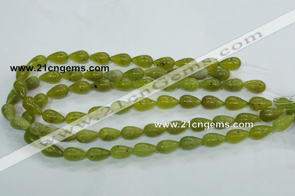 CKA107 15.5 inches 10*17mm teardrop Korean jade gemstone beads