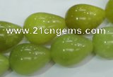 CKA108 15.5 inches 15*20mm teardrop Korean jade gemstone beads