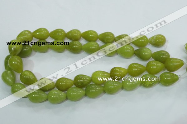 CKA108 15.5 inches 15*20mm teardrop Korean jade gemstone beads