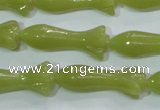 CKA109 15.5 inches 12*30mm flower Korean jade gemstone beads