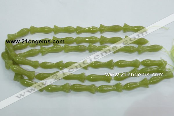 CKA109 15.5 inches 12*30mm flower Korean jade gemstone beads