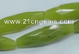 CKA111 15.5 inches 11*40mm faceted rice Korean jade gemstone beads