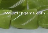 CKA115 15.5 inches 21*30mm twisted rectangle Korean jade beads