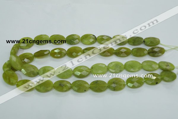 CKA118 15.5 inches 15*20mm faceted oval Korean jade beads