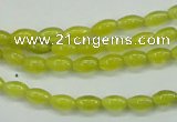 CKA15 15.5 inches 4*6mm rice Korean jade gemstone beads