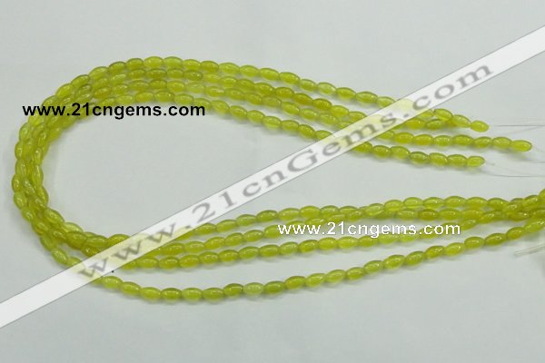 CKA15 15.5 inches 4*6mm rice Korean jade gemstone beads