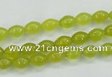 CKA16 15.5 inches 6*8mm rice Korean jade gemstone beads