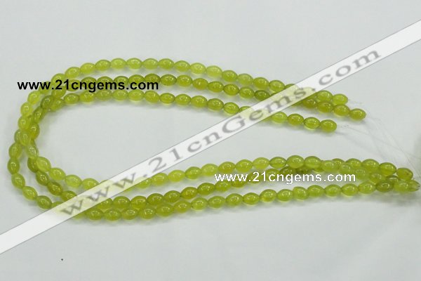 CKA16 15.5 inches 6*8mm rice Korean jade gemstone beads